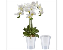Orchidee Potten - Bloempotten - Planten Verzorgen - Zelfwaterend Systeem - 2 Stuks 15 cm - Transparant