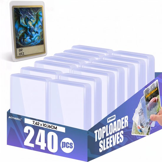 Actueell® 240 PCS Toploaders 3x4 inch - Geschikt voor Penny Sleeves, Card Sleeves & Toploader Binders - Card Protector - PVC-vrij