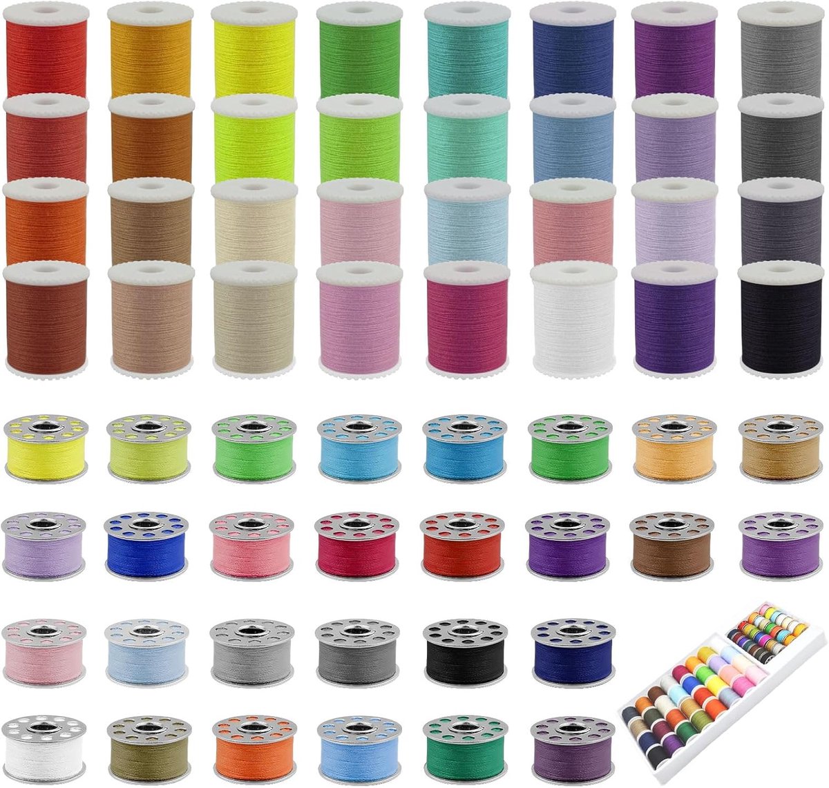 60 stuks naaigaren set, polyester garen voor naaimachine en hand, naaimachinegaren