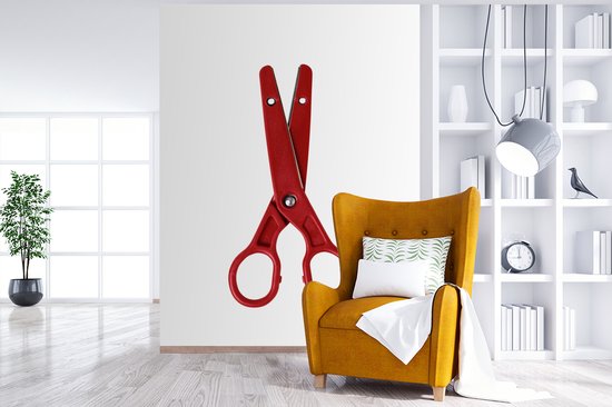 Behang - Fotobehang Rode veiligheidsschaar - Breedte 165 cm x hoogte 220 cm