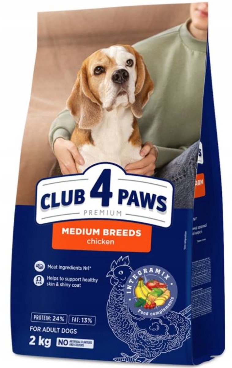 Club 4 Paws Club 4 Paws premium droogvoer met kip - adult dogs medium breeds - 2 kg