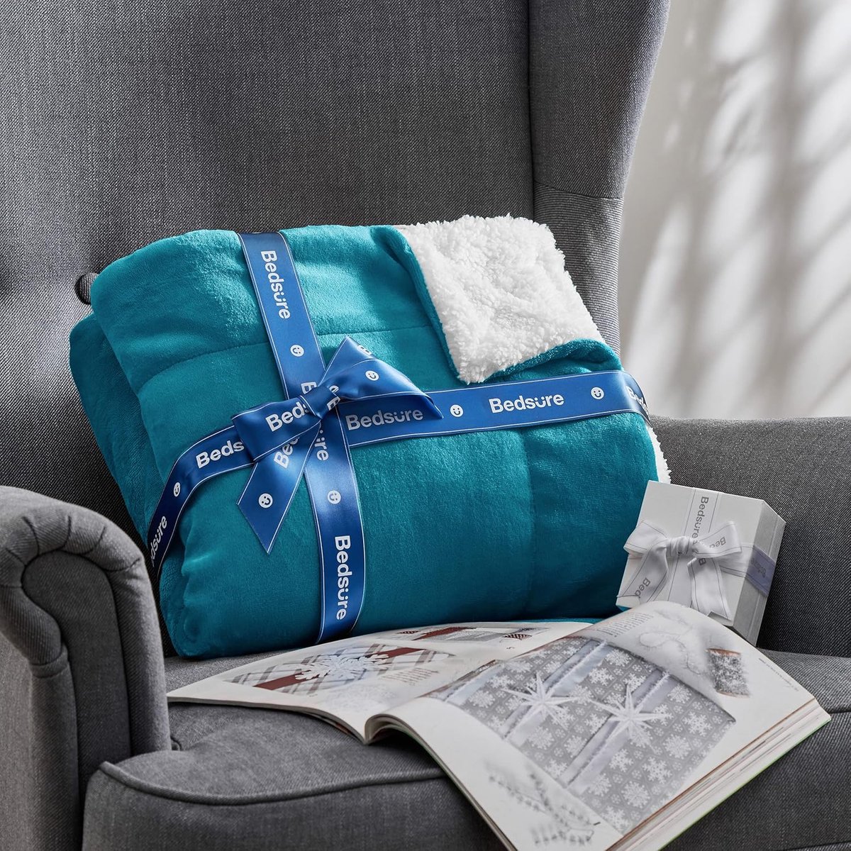 Dailygoods- Knuffeldeken Elektrisch - Warme Sherpa Deken - XXL 220 x 240 cm - Dikke Plaid - Comfortabel voor Volwassenen - Luxe en Pluizig - Fleece Deken