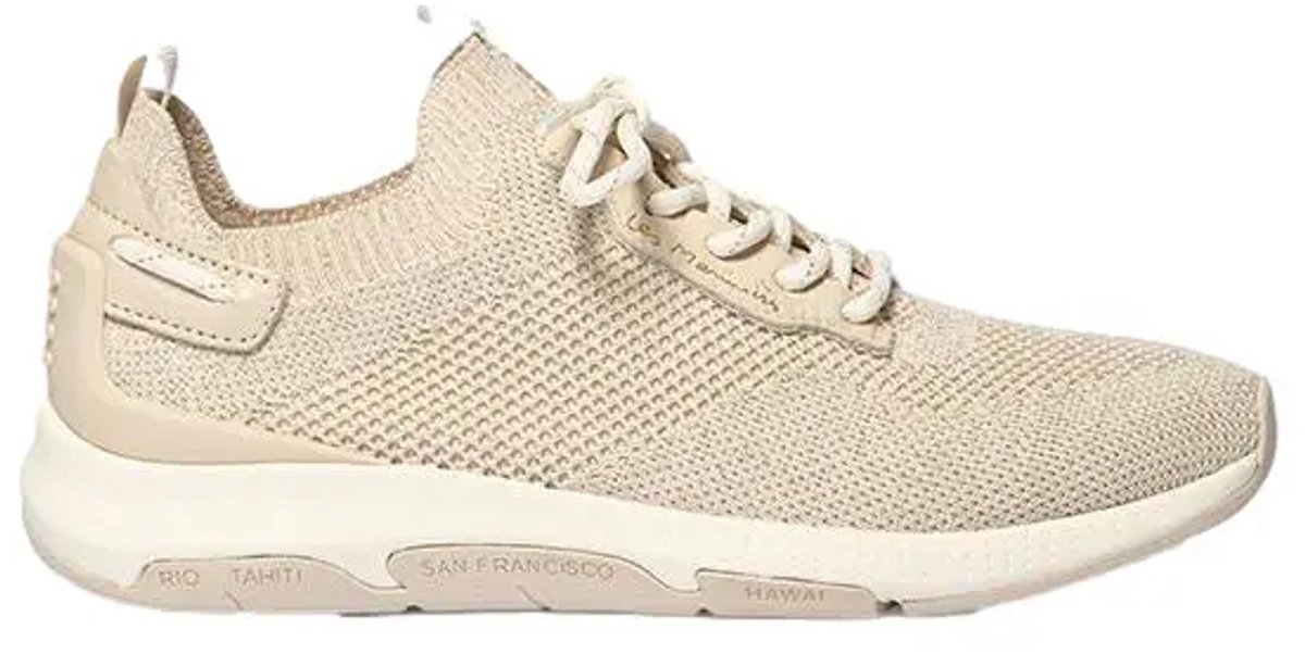 Vrouwen sneaker van gerecycled textiel TBS Confort Goud
