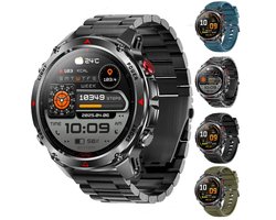 Golden Sound GPS Smartwatch Heren - 1.46'' AMOLED Display - GPS 5 satellieten - 5ATM Waterdicht - 200+ sportmodi - Belfunctie - Barometer - Stappenteller - Bloeddrukmeter - Hartslagmeter - 540 mAh - Dark Grey