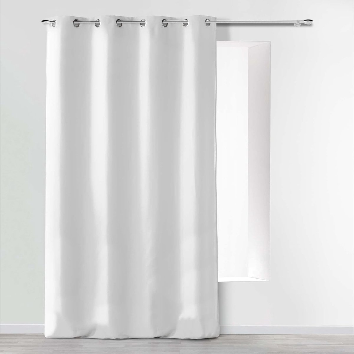 douceur dintérieur Absolu ABSOLU gordijn van polyester met ringen van microvezel, 140 x 260 cm, wit,