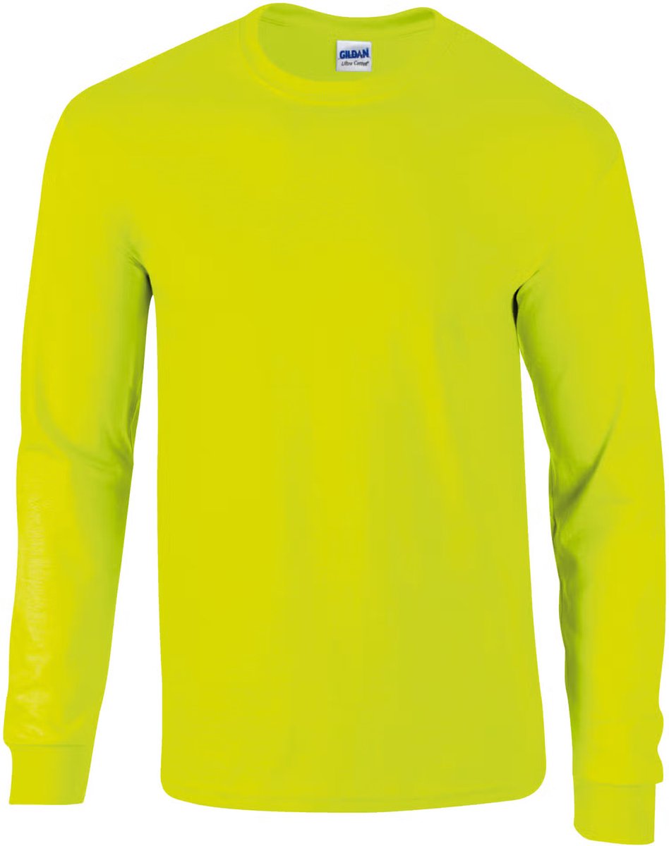 Gildan - Ultra Cotton™ Long Sleeve T-Shirt - Safety Green - 4XL