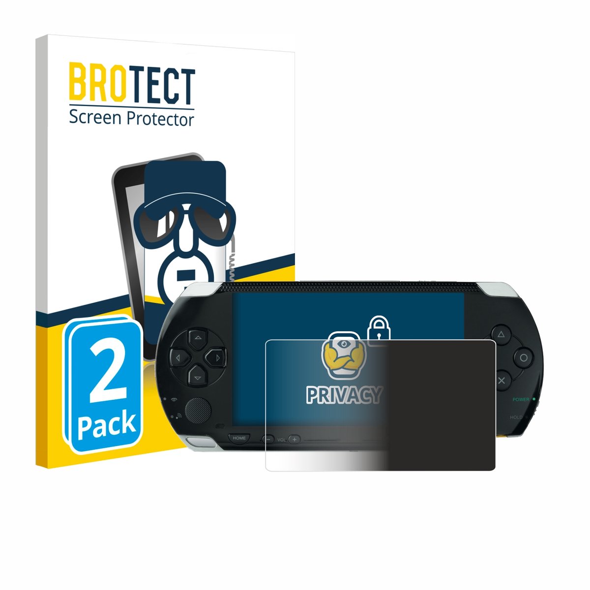 BROTECT - privacy screenprotector voor Sony PSP 1000 - Folie Beschermfolie Blauwlichtfilter 2 Stuks