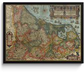 Affiche avec cadre Carte historique des Pays- Nederland - 80x60 cm