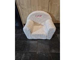 ecru teddy kinderstoel met geborduurde naam/kinderfauteuil met naam