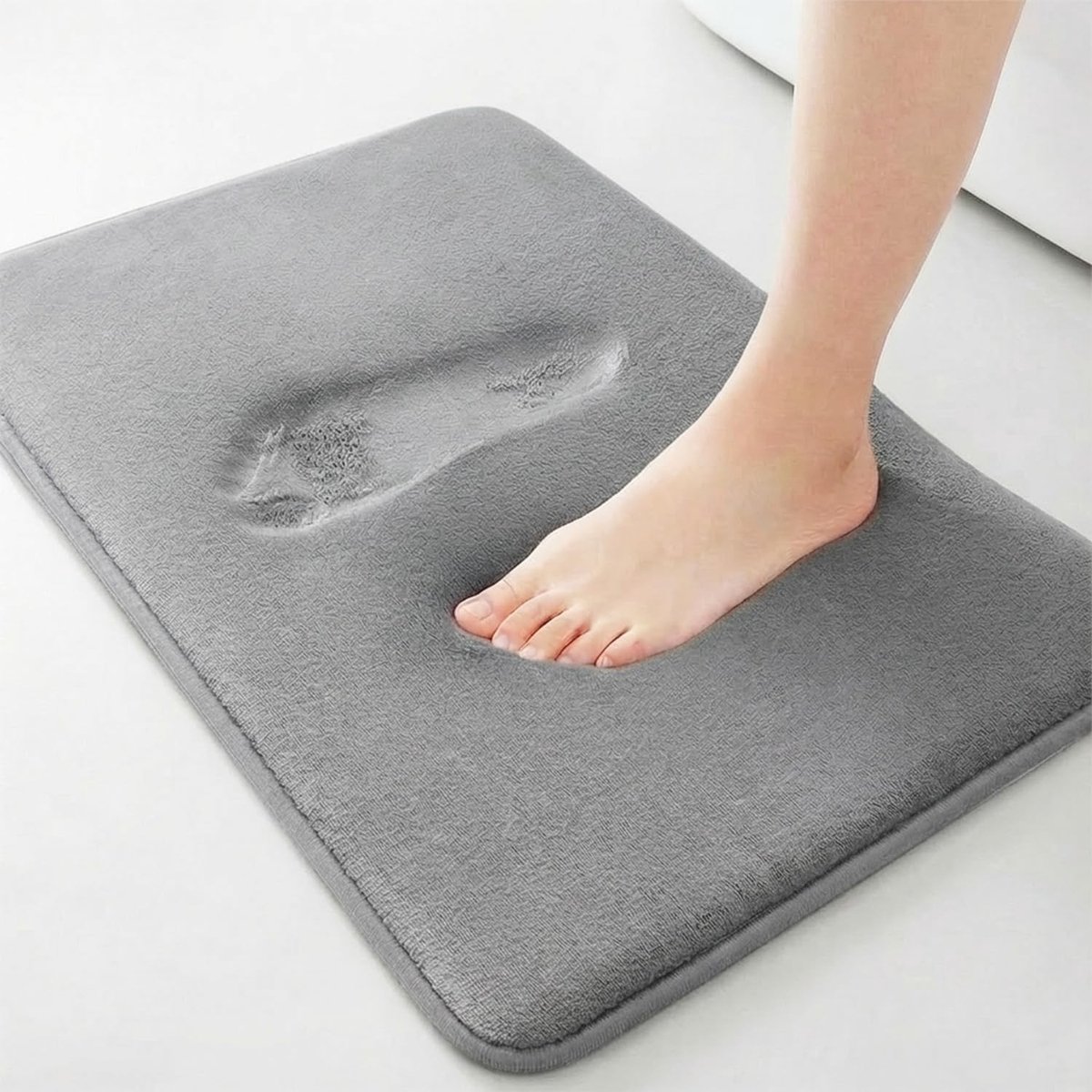 Dailygoods - Badmat van traagschuim, absorberend, Nederlands velours en antislip, hoogwaardige latex rug, badmat, douchemat, wasbaar, 40 x 60 cm, grijs