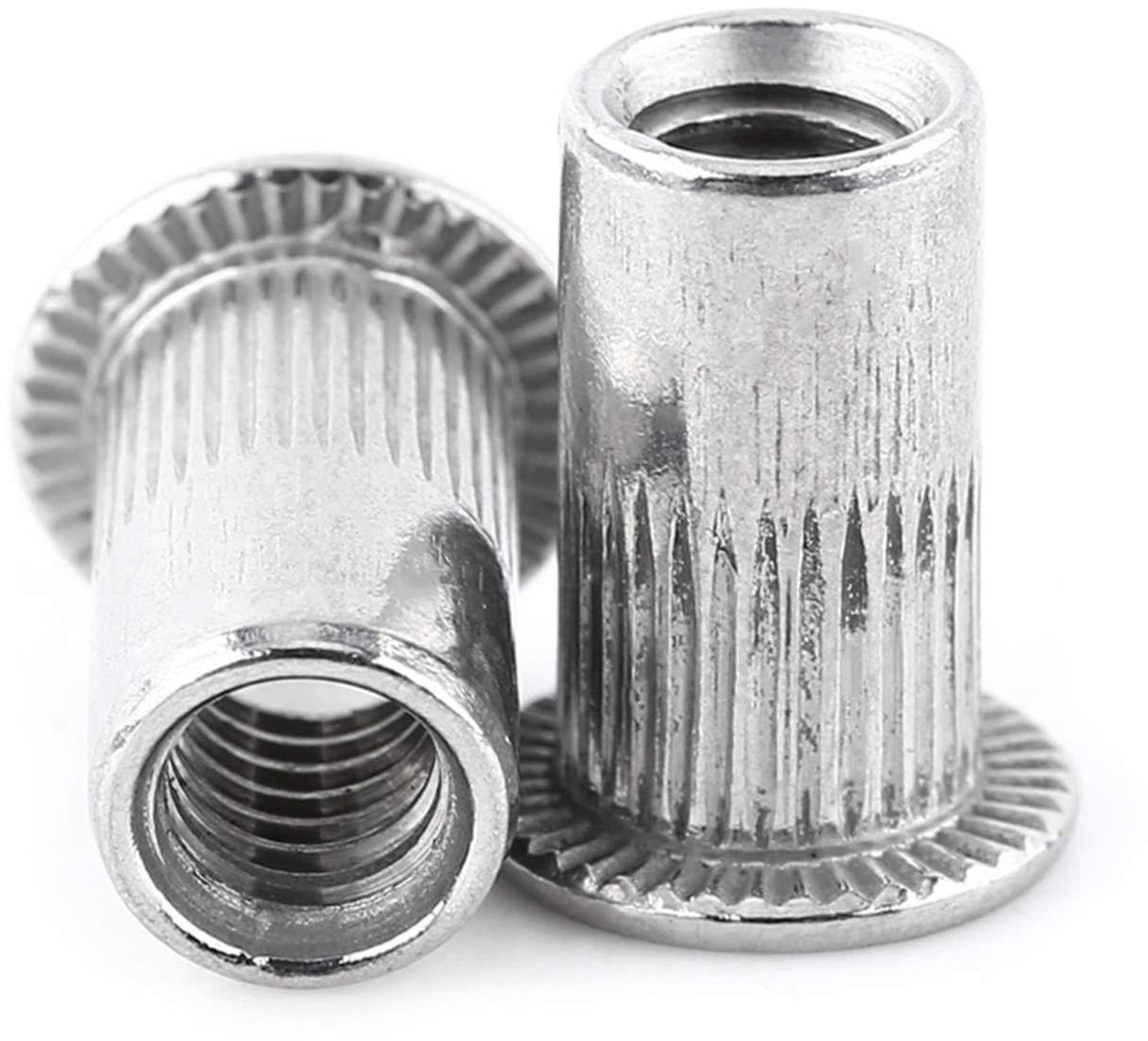 Dailygoods- Inzetmoeren 20 Stuks - Roestvrij Staal - Platte Kop - Blinde Klinkmoer - Schroefdraad - Antislipoppervlak - Stevige Behuizing - Klinkmoeren