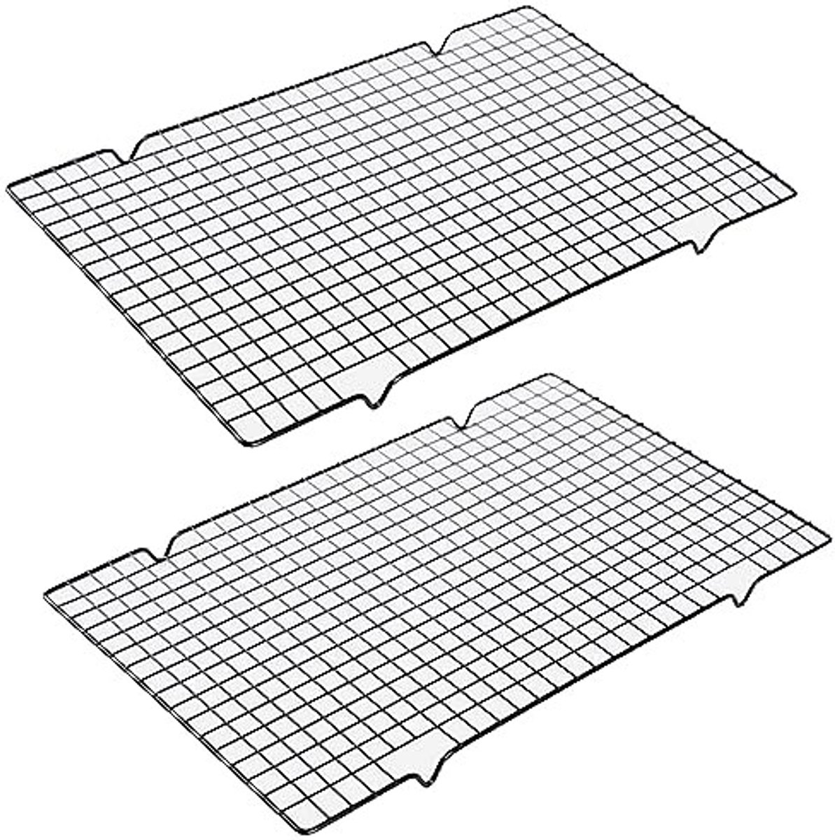 Dailygoods- Koelrek - 2 Stuks - Roestvrij Stalen Draadlade - Taartrooster - Koekjesdroogrek - Geschikt voor Bakplaat en Broodrooster Oven - 16" x - Bakrek