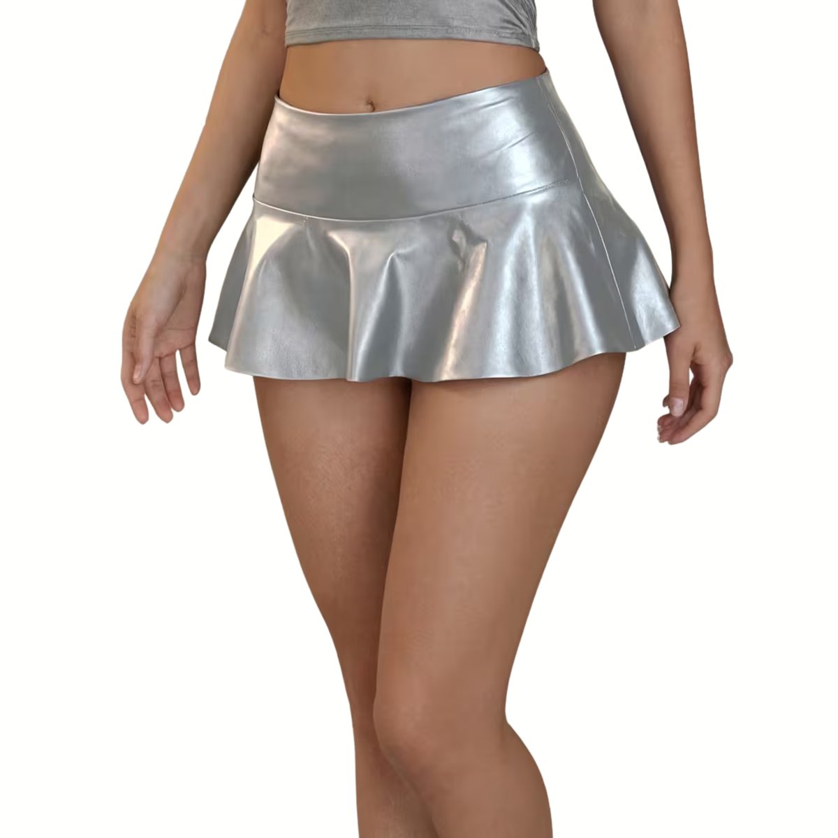 Currero Broekrok Dames Skort Skirts Skirt Rok Midi Korte Broek Culotte Wandelrok Rokje Legging Zilvergrijs