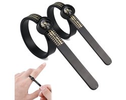 Bondoo Ringmaat meter 2 stuks - Ringmeter - Ring sizer - Ringmaat meten - Ringmaat opmeten - Ringsize tool - Ringvinger - Ring size measure - Verstelbaar - Universeel - Zwart