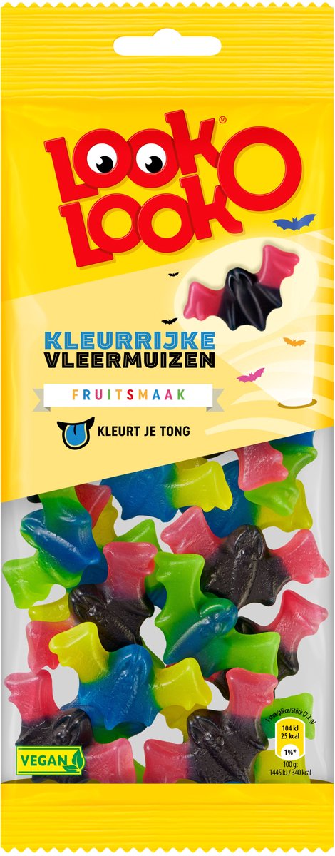 Look O Look Kleurrijke Vleermuizen - Snoep - 12x135gr