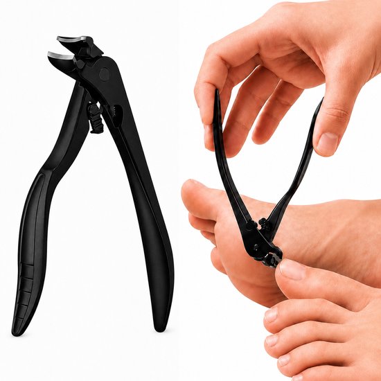 BZNDR® Coupe-ongles Seniors - Longue poignée – Tête large – Acier inoxydable – pour Ongles épais - Ongles de pieds incarnés - Coupe-ongles de pieds