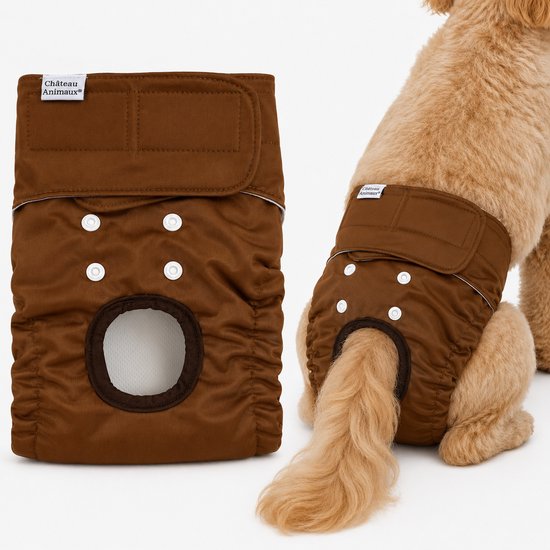 Château Animaux® Loopsheidbroekje Hond - L - Hondenluier - Bruin - Wasbaar