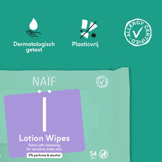 Naïf - Plasticvrije Billendoekjes Lotion - 1728 doekjes (32 stuks x 54 doekjes)