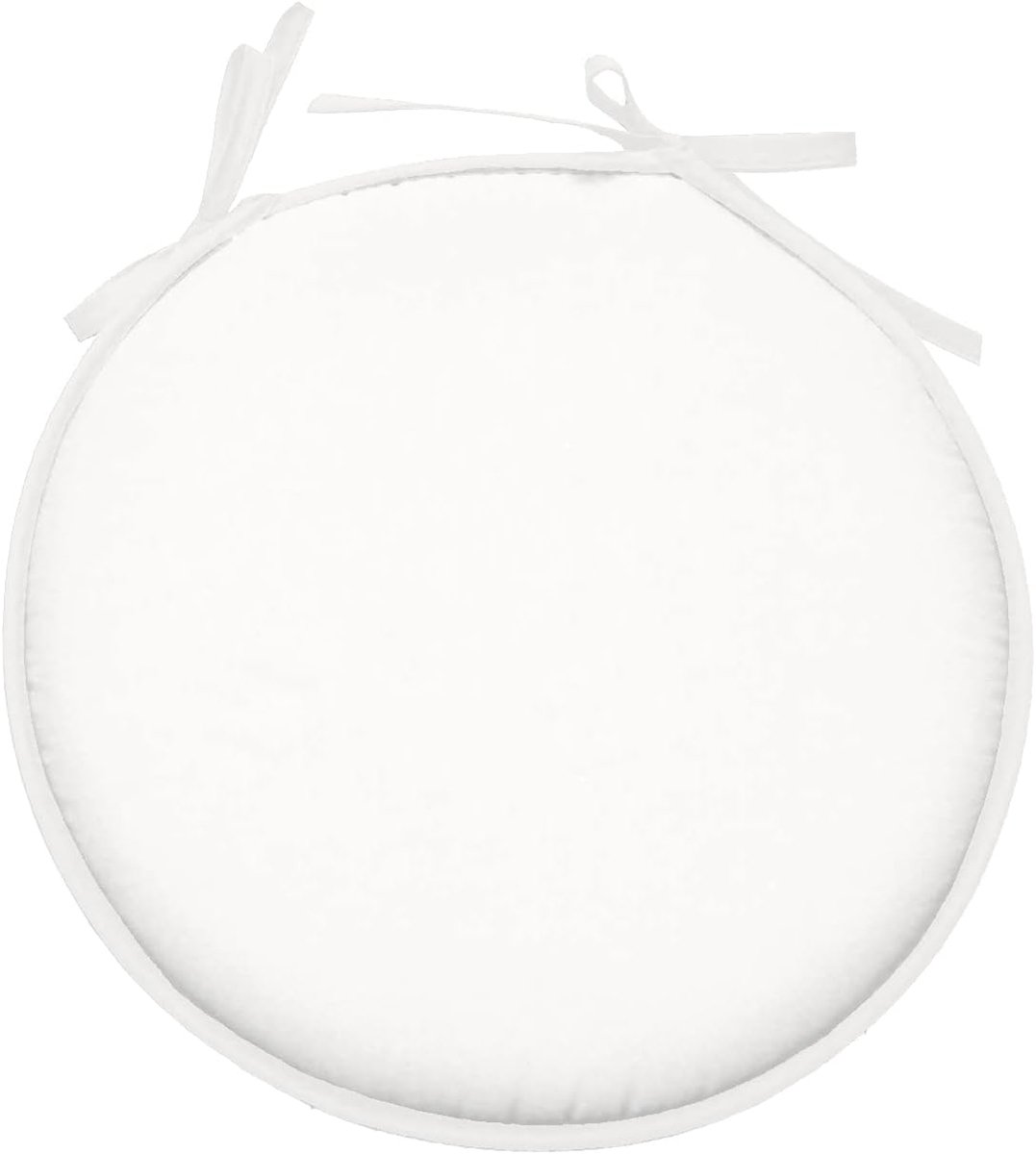 - Stoelkussen - Ø 40 cm - 100% polyester - Kleur wit - Model Nelson - Uitzonderlijke kwaliteit - Comfortabel en elegant - Onderhoudsvriendelijk