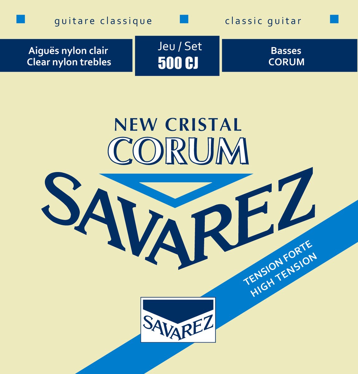 snarenset klassieke gitaar - 500-CJ - New Cristal trebles silverwound Corum hard tension