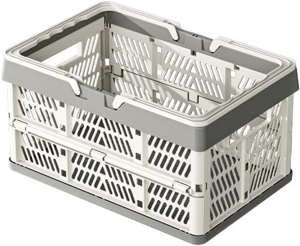 vouwboxen, opvouwbaar, stabiel, lichtgrijs, M - set van 2