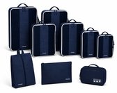 Packing Cubes Compression - Complete 9-delige Koffer Organizer Set - Inclusief Schoenentas, Toilettas & Kabeltas