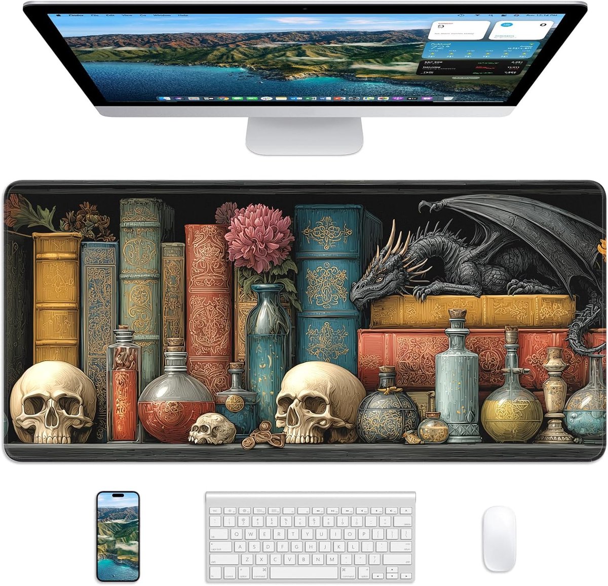 SnelShoppen - XL Gaming Muismat 80 x 40 cm - Bureau Muismat met Antislip Rubberen Onderkant en Afgewerkte Randen - Perfect voor Gaming, Kantoor en Thu