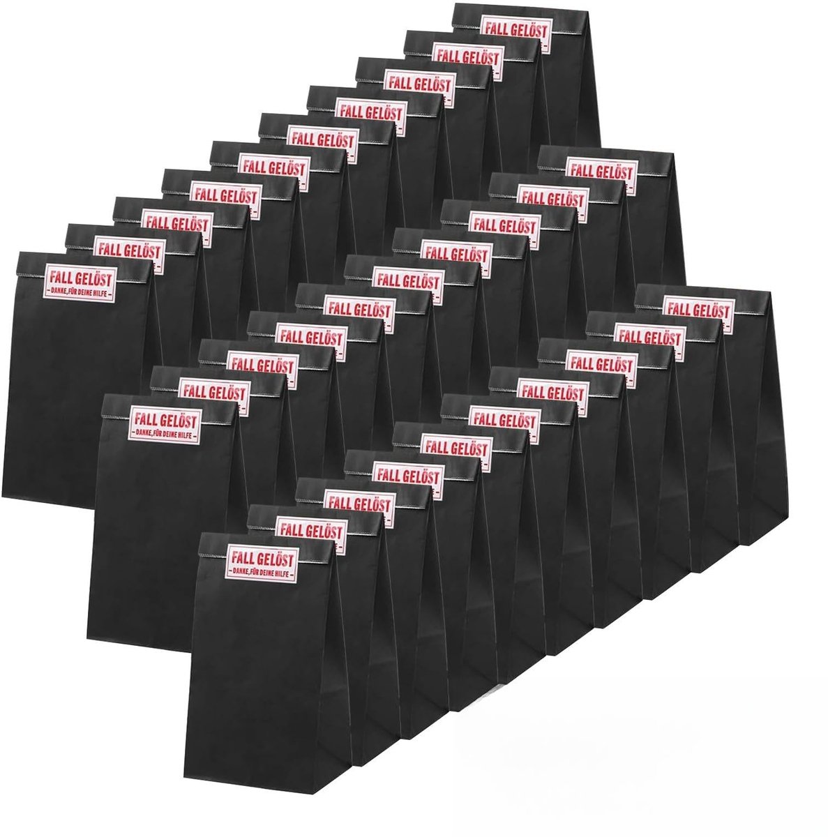 Dailygoods - VINEST 30 Stuks Papieren Zakken, Klein, 24 x 12 cm, Kraftpapieren Cadeauzakjes Voor Kinderverjaardag, Zwart, Met Vierkante Bodem, Voor Snacks En Cadeautjes