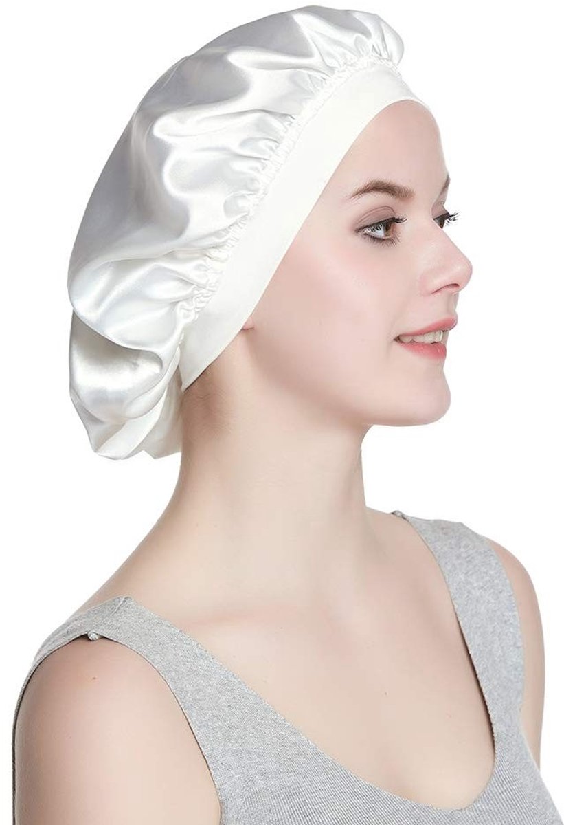 Dailygoods- Nachtmuts Dubbellaags - Satijnen Haar Bonnet - Antislip Band - Dubbelzijdig Gebruik - Comfortabel Elastiek - Vochtbehoud - Haarbonnet