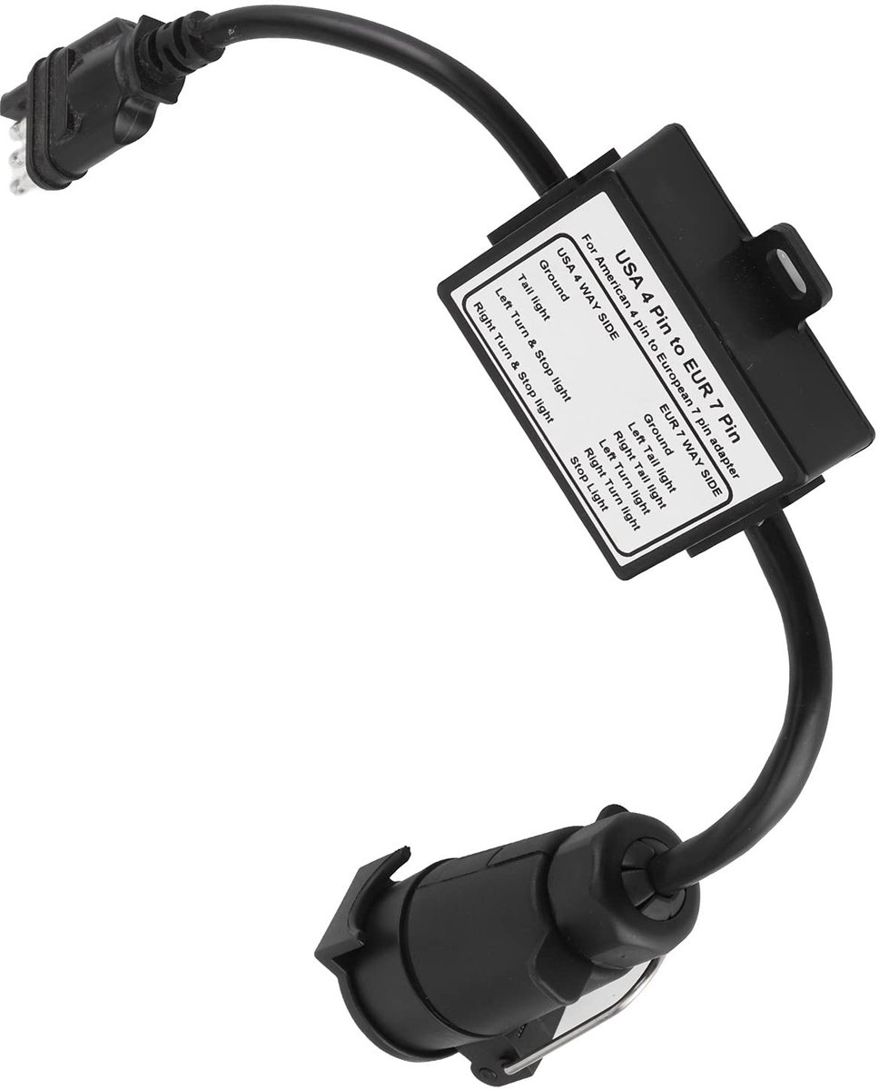 Dailygoods - USA Europa Trailer Stekker Adapter - Aanhangwagen Converter - Voor Europese Aanhangwagens - 7-polige Adapter - Ideaal voor US Trekhaak -...