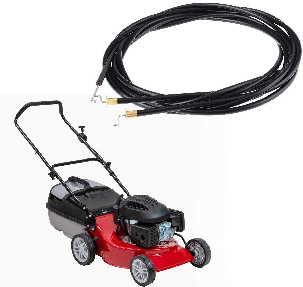 Dailygoods- Gasklep Controle Kabel 1600mm - Buitenkabel 1680mm - Geschikt voor 4HP Grasmaaiers - Set van 2 - Soepele Bediening - Duurzame Constructie - Bedieningskabel