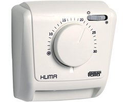 Thijox - VEMER VE023800 Klima SW Mechanische Thermostaat Wandmontage met Gas Membraan voor Verwarming en Airconditioning, Wit, Draaiknop, Winter/Zomer