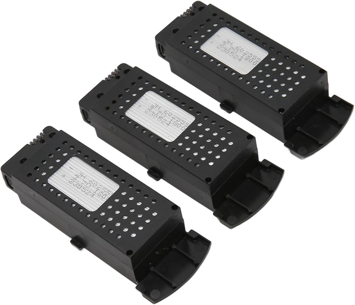 Set van 3 Stuks 3.7V 1800mAh Lipo Vervangingsbatterijen voor RC Drones, Quadcopter en UAV met 1 Tow 3 Oplaadkabel