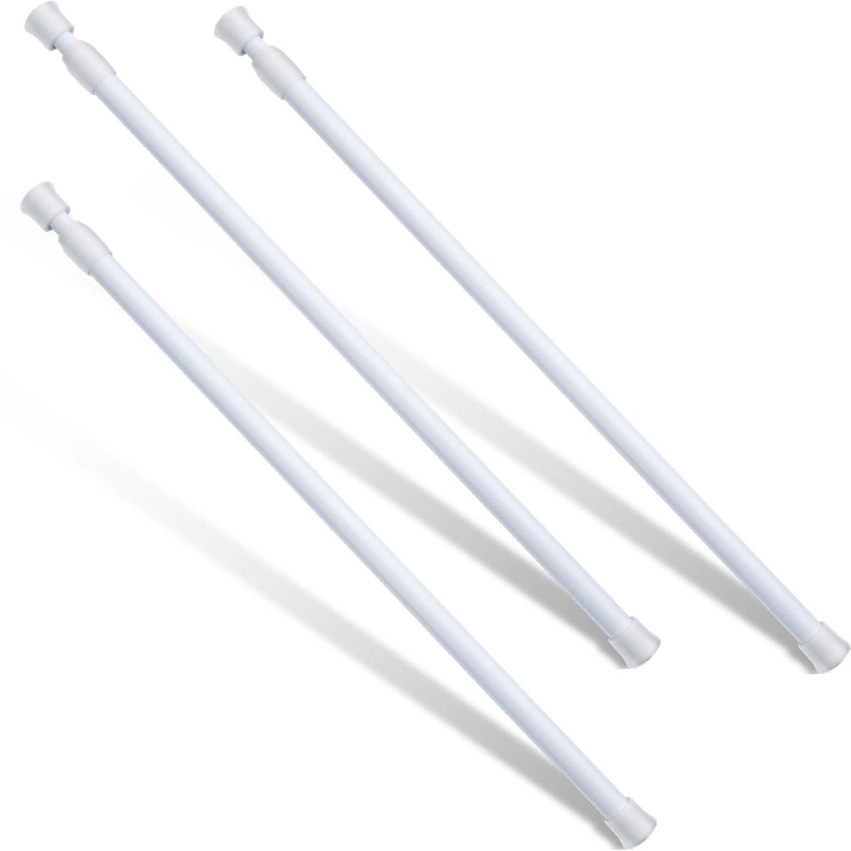 Dailygoods- Raambeveiligingsstangen 3 Stuks - Verstelbare Schuifdeurbeveiliging - Vaste Deurbeveiligingsapparaten - Premium Staal - Veiligheid voor Kinderen - Wit - Deurbalk