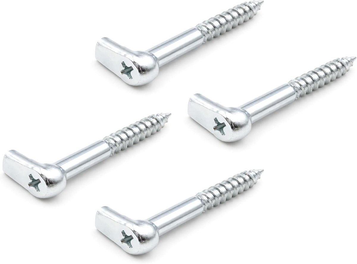 Dailygoods - Set van 4 Schroefhaken met Kruiskophaak