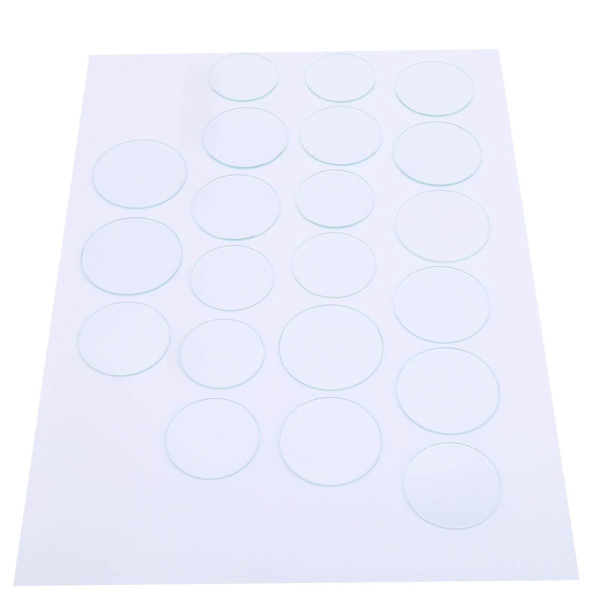 Dailygoods- Horlogeglas Vervanging 21 Stuks - Mineraalglas - Platte Onderdelen - Ronde Lenzen - Dikte 1,2 mm - Hoge Temperatuur Bestendig - Horloge Lens