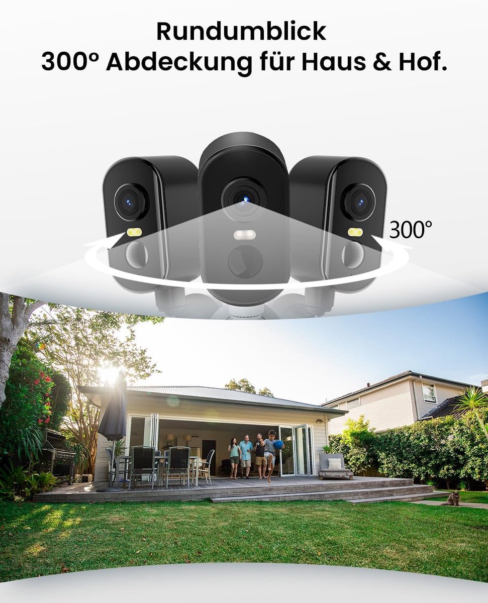 Thijox - 2K Wifi Bewakingscamera voor Buiten met Accu, Magnetische Montage, Bewegingsdetectie, Kleurennachtzicht, IP65 Waterdicht, 2-Weg Audio en Clou