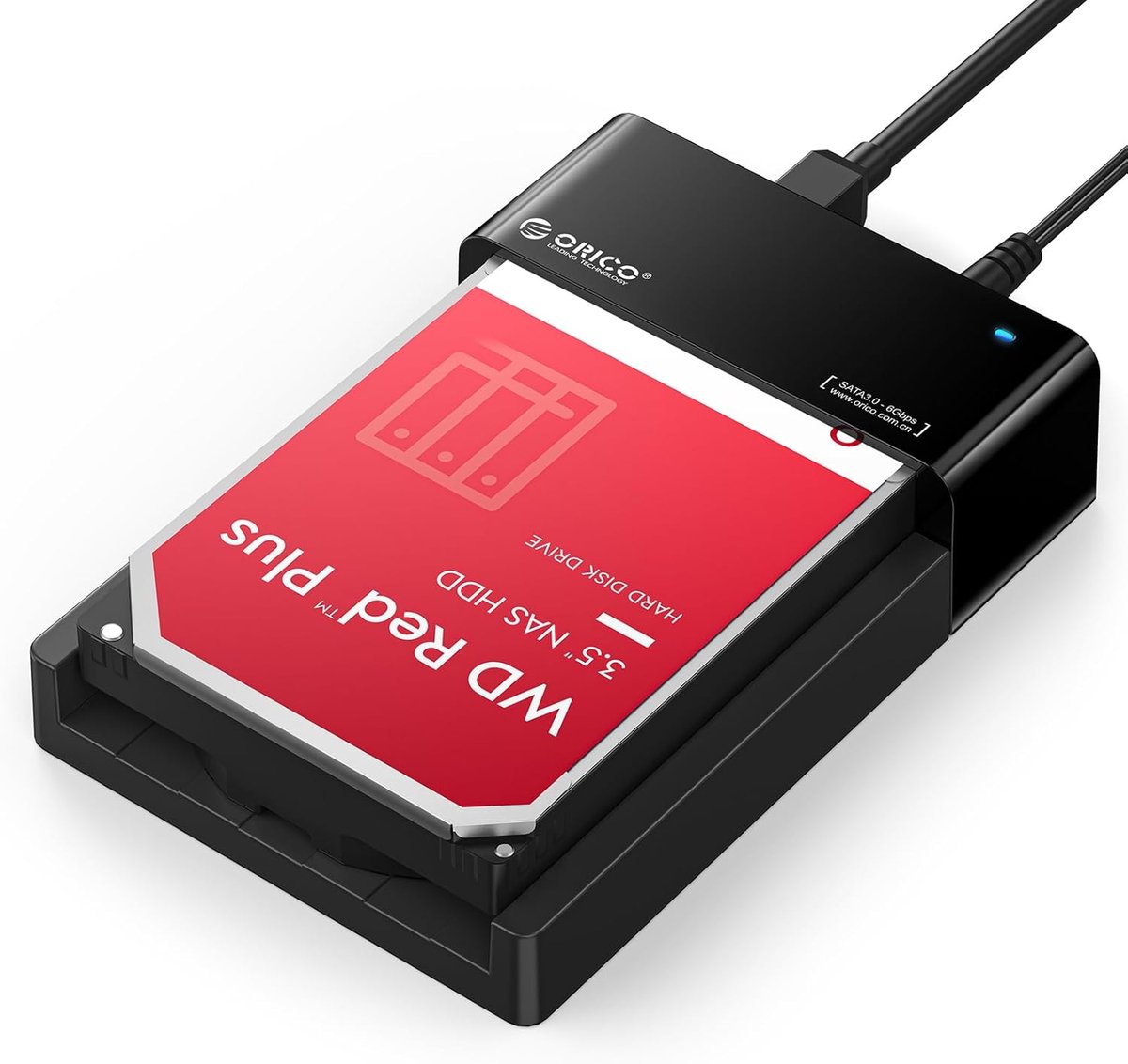Thijox - Externe USB 3.0 SATA harde schijf docking station voor 2,5/3,5 inch SATA HDD, 5Gbps overdrachtssnelheid, tot 24 TB opslagcapaciteit, onderste
