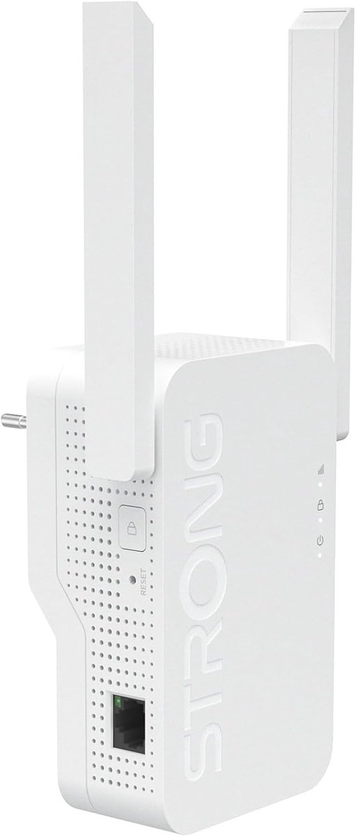 SnelShoppen - WiFi 6 AX3000 Repeater Wandcontactdoos, Dual Band Wifi-Versterker met Externe Antennes, 3000 Mbps, Ideaal voor Streaming, Gaming en Smar