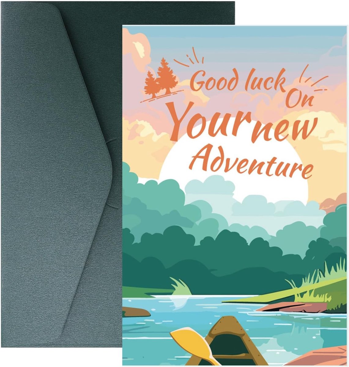 Vertrekkaart voor Collega's, 24x18cm - Veel Succes met je Nieuwe Avontuur, Inclusief Envelop - Afscheidskaart voor Pensioen en Collega's