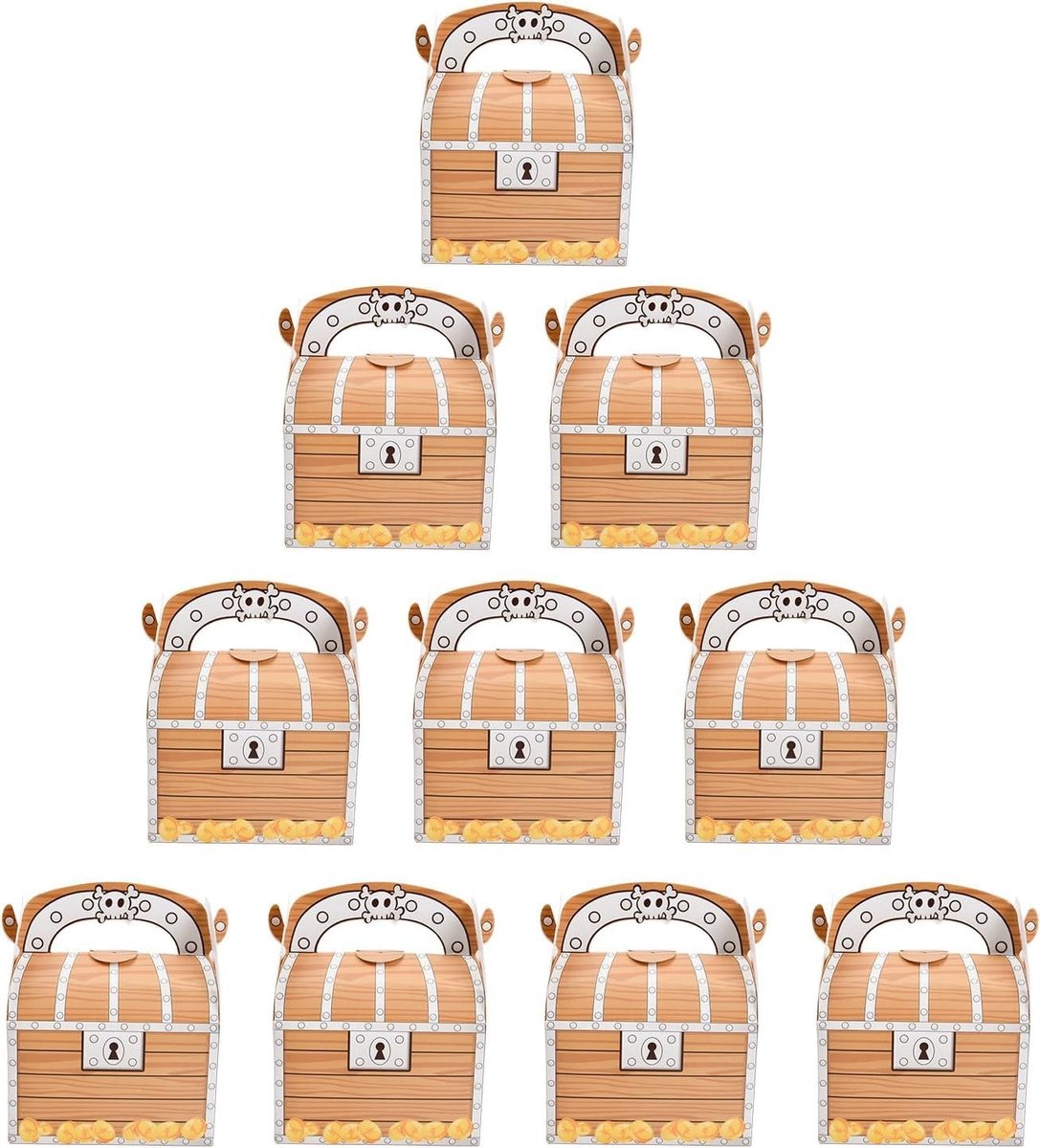 Dailygoods - Volumoon Piraten Schatkist, Piraten Cadeaudoos, Piraten Schatkist Feesttas, Piraten Schatkist Schatkist, Schatkist Snoep Cadeaudozen, Schatkist voor Piraten Themafeesten