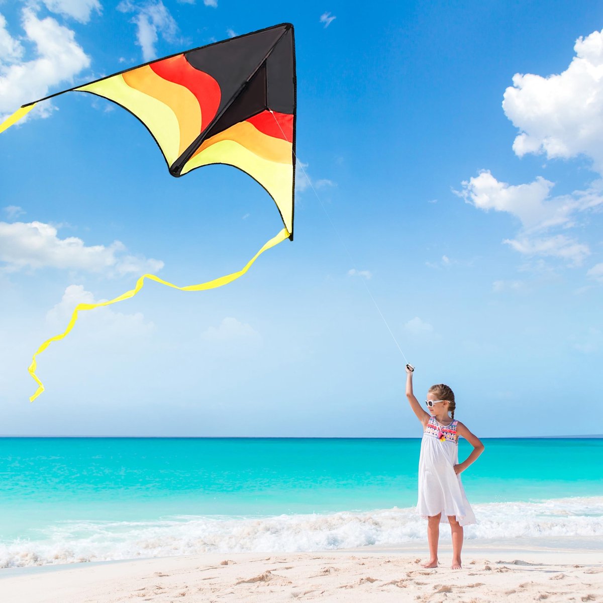Dailygoods - Grote Delta Vlieger met Kleurverloop - Enorme Strandvlieger voor Kinderen en Volwassenen