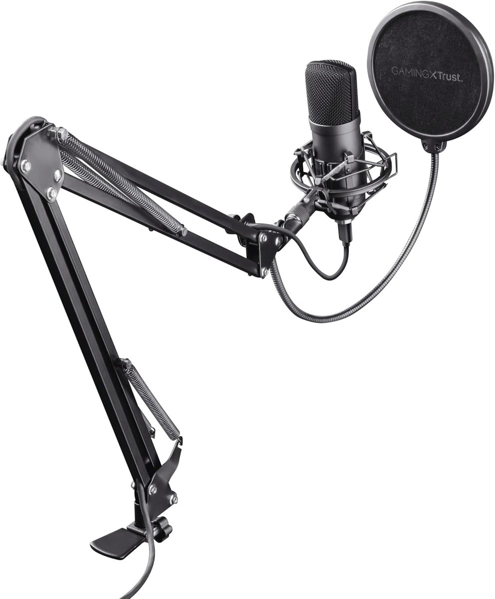 Thijox - Professionele USB Studio Microfoon GXT 252+ met Condensator en Uitschuifbare Arm voor PC, Streaming, Podcasten en Zang in Zwart