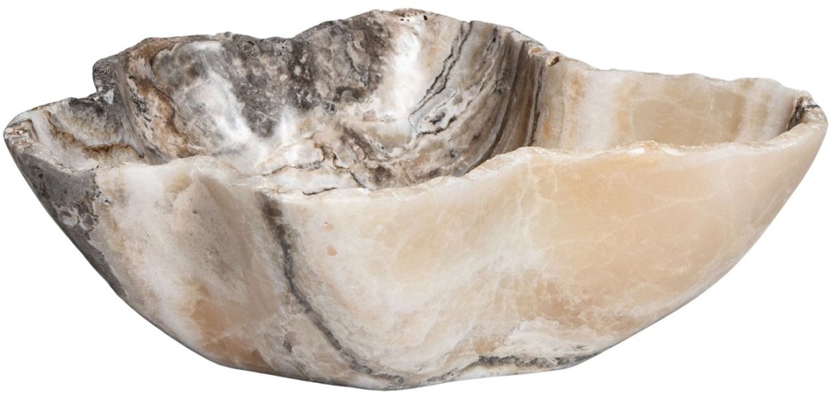 PTMD Brooker Natural Onyx Lapis Wavy Shaped Bowl
