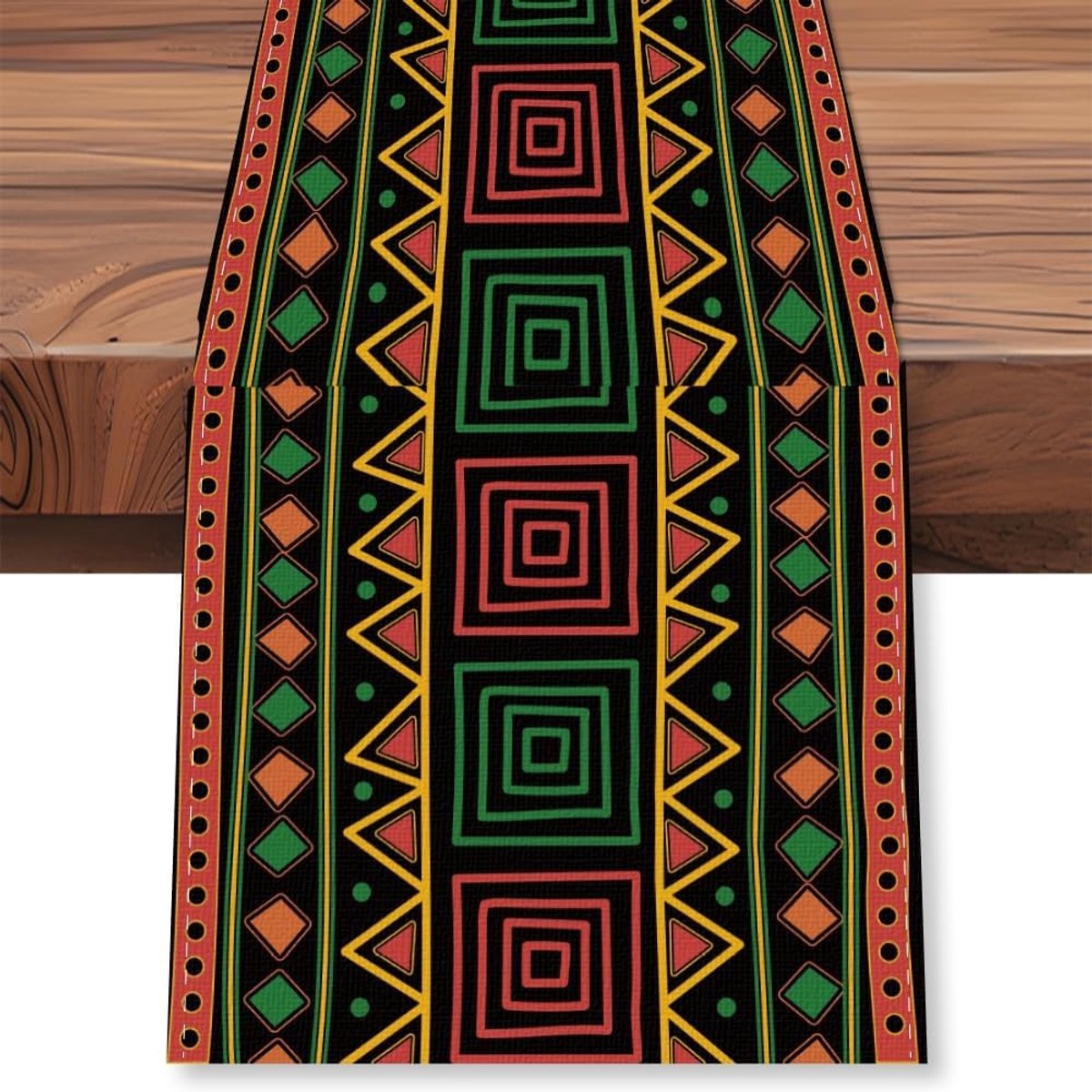 Traditionele Afrikaanse Tafelloper 30 x 183 cm - Vintage Geometrische Keuken Decoratie met