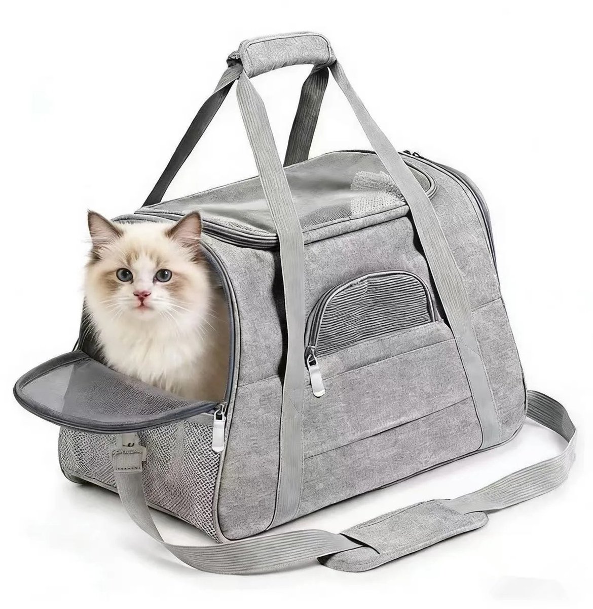 Stervia Kattenmand - Kattentas - Schoudertas - Ademend - Opvouwbaar - 43 x 25 x 28 cm