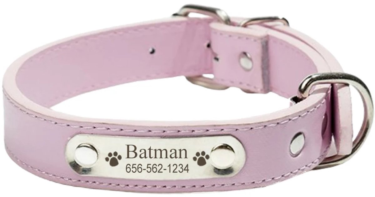 OLOEY Hondenhalsband voor kleine-middelgrote en grote honden en puppy's(Roze-M)