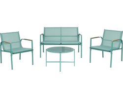 LEDRO - Loungeset 4-zits - Groen - Staal