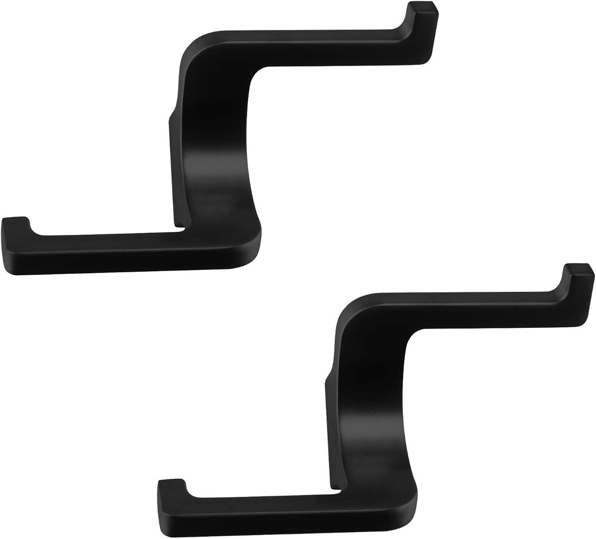 Thijox - 2 stuks Dubbele Haken BILL Zwart Mat 107,5 x 64,5 x 38,5 mm - Jashaken met Verdekte Bevestiging voor Woonkamer, Hal, Keuken, Badkamer, BlackL