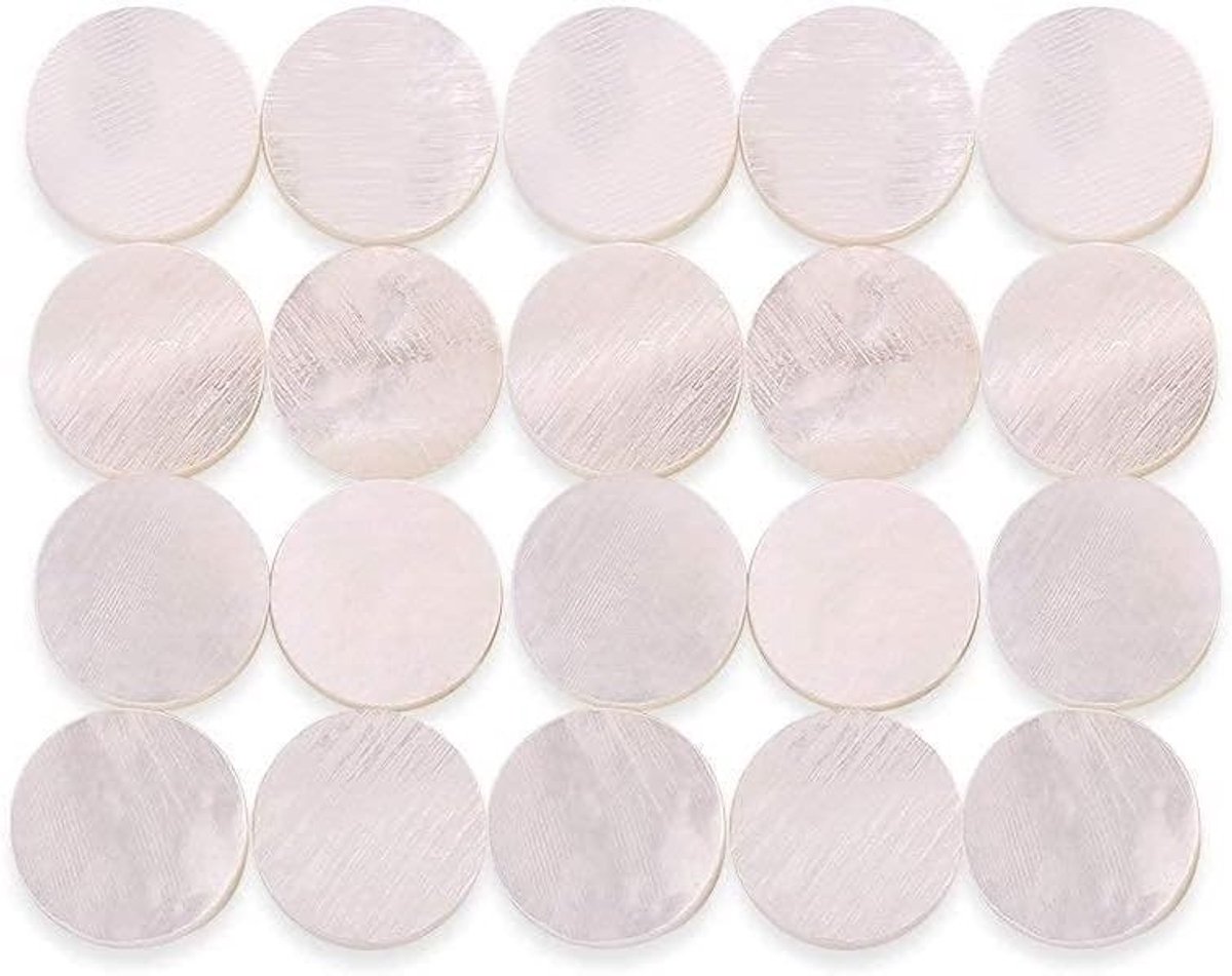 Vingerbord Inlay Positie Markers 6mm Wit Schelp voor Gitaar en Bas Instrumenten (20 Stuks) - Perfect voor Muzikanten en Gitaristen